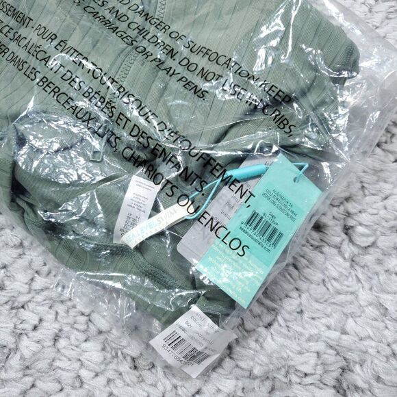 Sea Level Vesper Long Sleeve One Piece Ribbed Zip Swimsuit Size 12 Sage Green - Picture 10 of 12